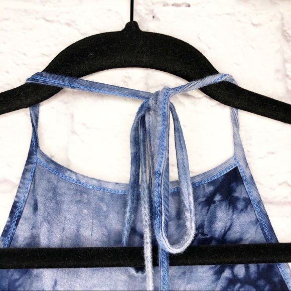 Tie Dye Sun and Moon Halter Crop Top - Picture 3 of 5